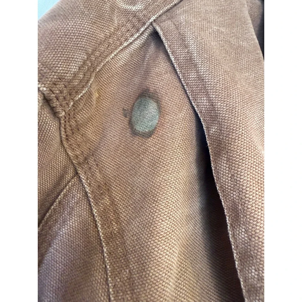 Berne Mens Brown Duck Canvas Sherpa Lined Hooded Work Jacket HJ626BB Large
